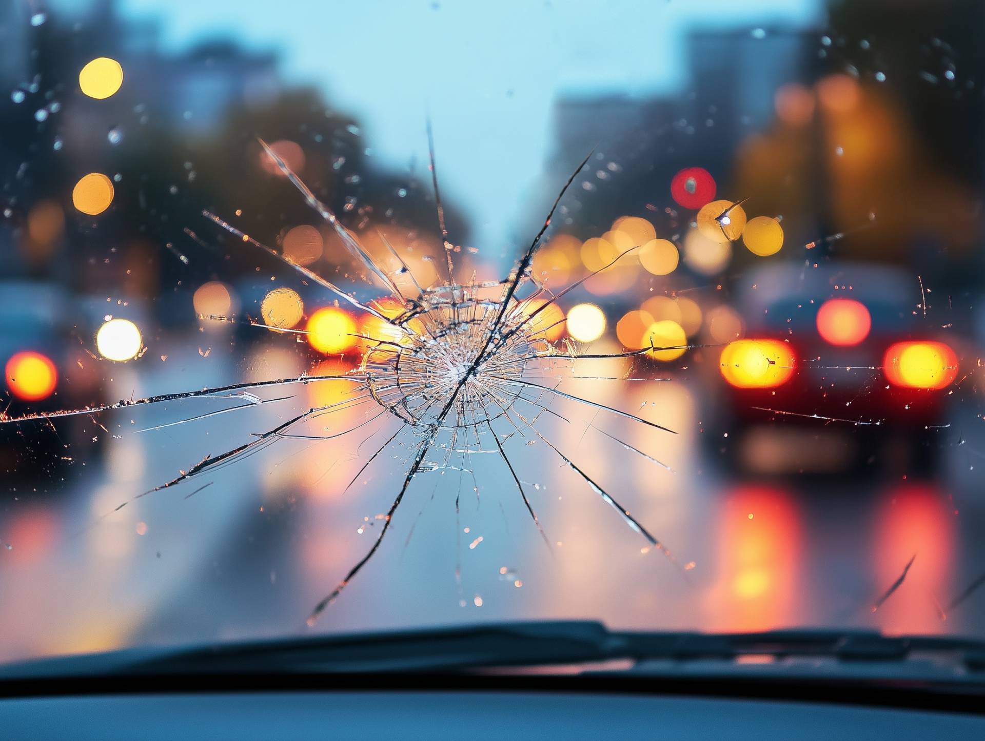 Cracked windshield