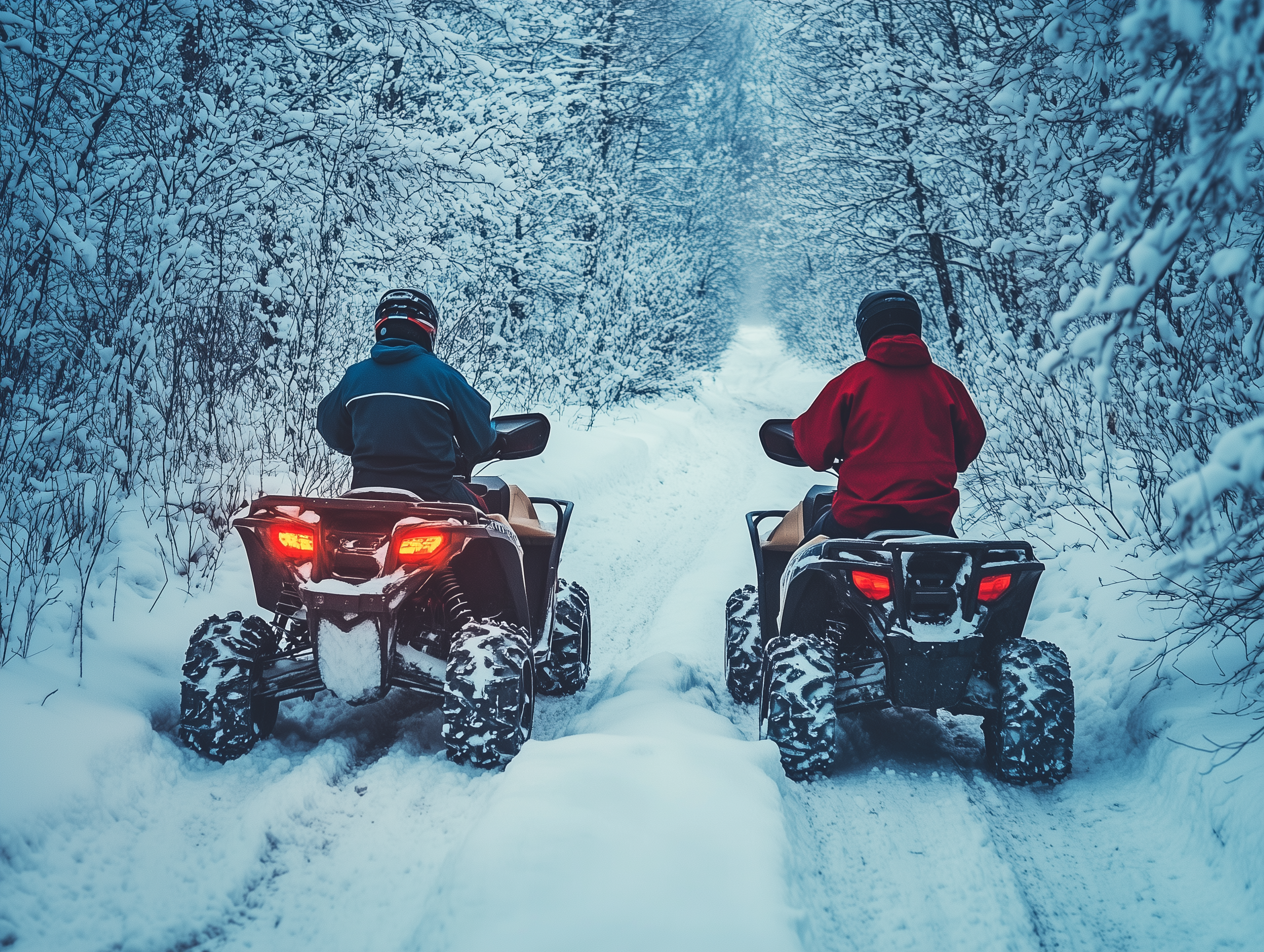 Stereoai photo of atv and skidoo in trail nature snow winter 781d54b4 de87 456d 907f a2d5384628a6